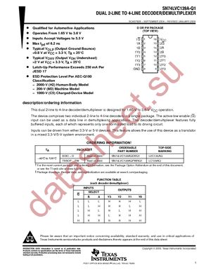 SN74LVC139AQPWRQ1 datasheet  